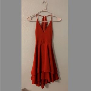 Layered formal windsor red dress